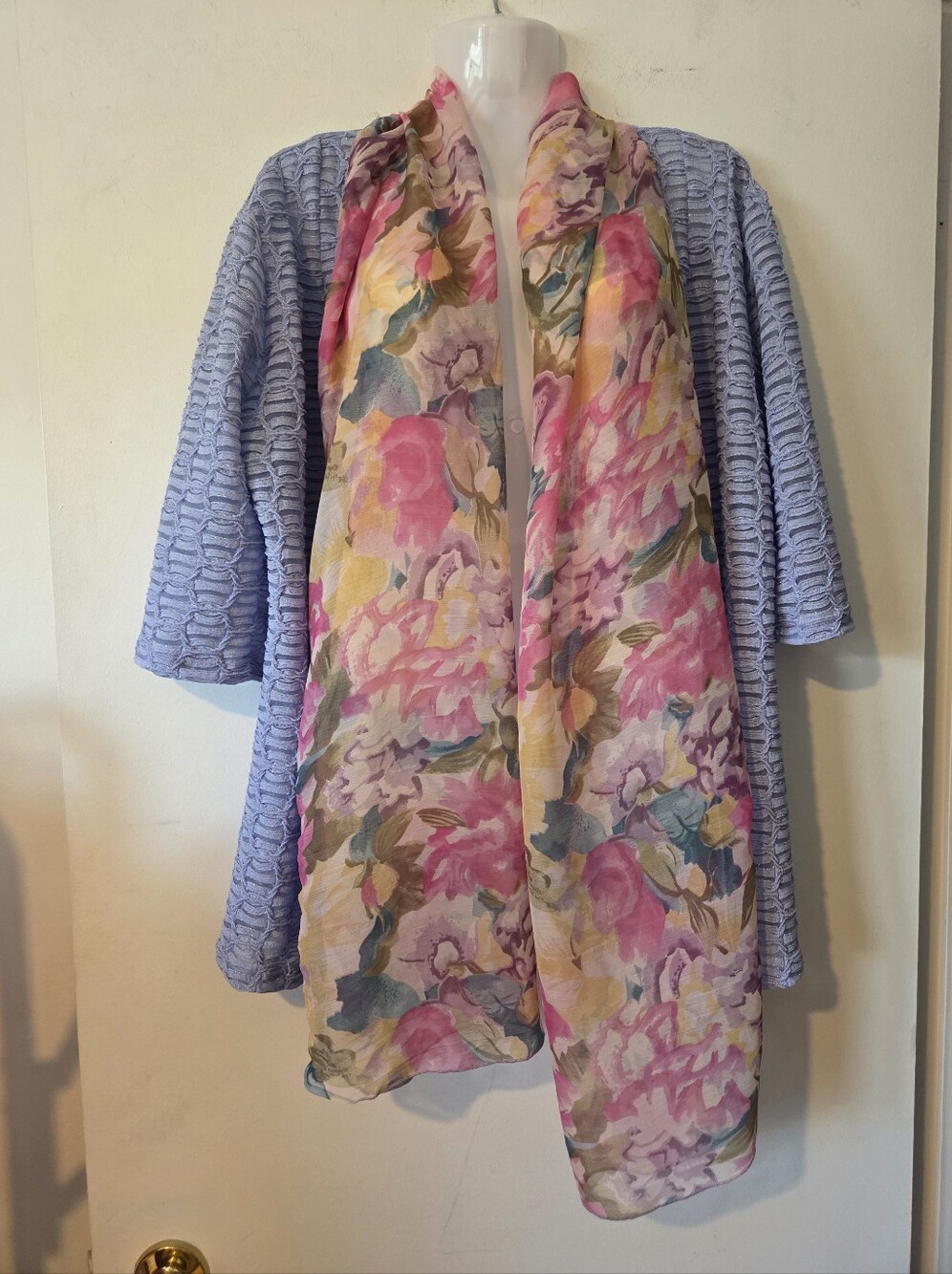 Canadian Made Unique Artisan Sparkly Jacket with Floral Scarf Accent